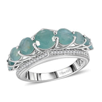 Grandidierite, White Zircon Ring in Rhodium Over Sterling Silver (Size 10.0) 3.65 ctw