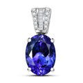 Certified & Appraised Rhapsody AAAA Tanzanite and E-F VS2 Diamond 4.05 ctw Statement Pendant without Chain in 950 Platinum - Sticky add to cart bar
