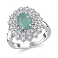 Grandidierite and White Zircon 2.35 ctw Ring in Rhodium Over Sterling Silver (Size 10.0) - Sticky add to cart bar