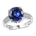 Doorbuster Rhapsody 950 Platinum AAAA Tanzanite, Diamond (E-F, VS2) (0.25 cts) Ring (Size 7.0) (6.30 g) 4.40 ctw - Sticky add to cart bar
