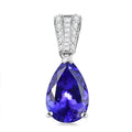 Certified & Appraised Rhapsody AAAA Tanzanite and E-F VS2 Diamond 4.25 Ctw Statement Pendant in 950 Platinum - Sticky add to cart bar