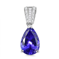 Certified & Appraised Rhapsody AAAA Tanzanite and E-F VS2 Diamond 4.25 Ctw Statement Pendant in 950 Platinum
