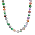 Multi Color Jade 590.00 ctw Carved Beaded Necklace in 14K YG Over Sterling Silver 20 Inches - Sticky add to cart bar
