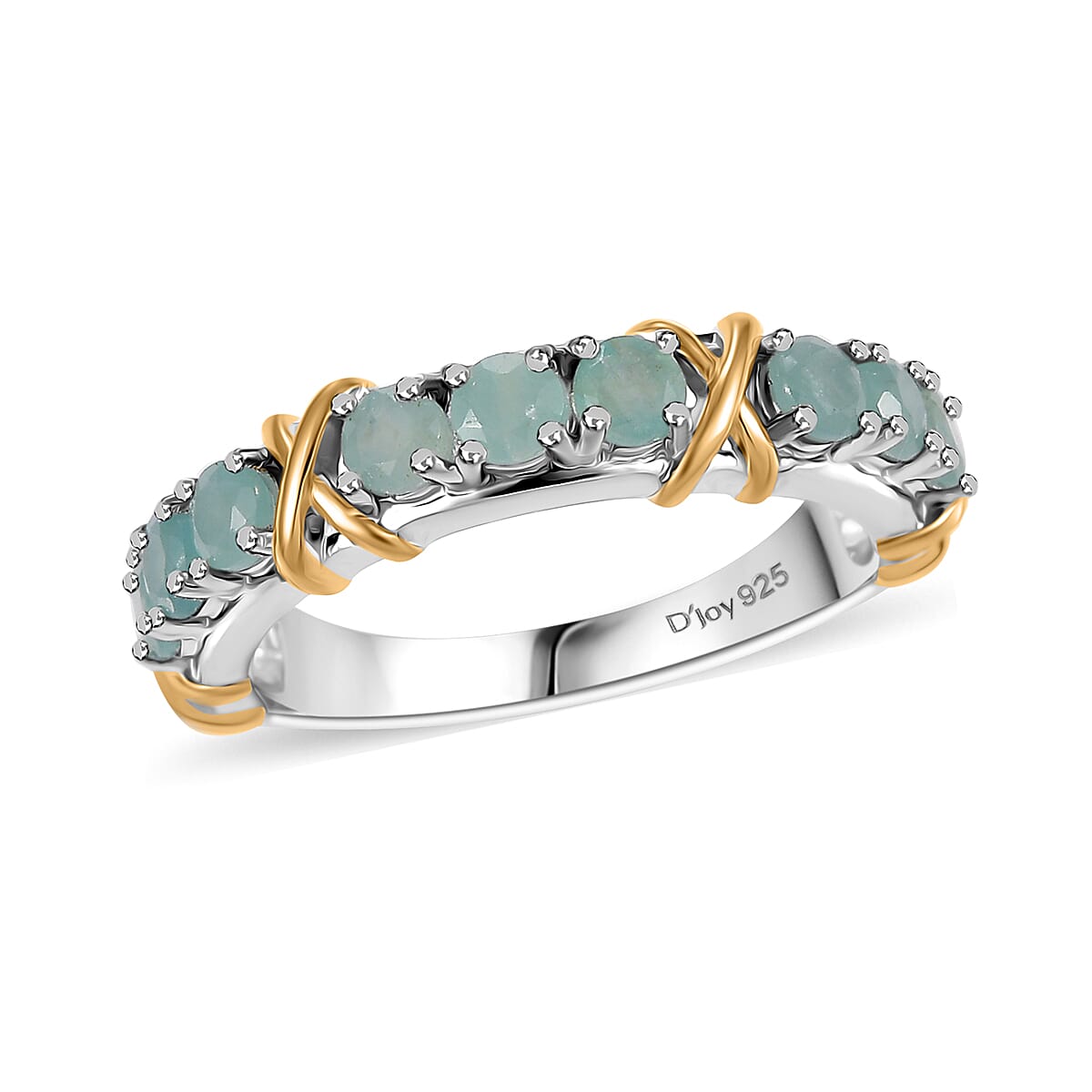 Grandidierite Ring in 18K Vermeil YG and Rhodium Over Sterling Silver (Size 10.0) 1.15 ctw