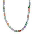 Multi Color Jade 690.00 ctw Carved Beaded Necklace in 14K YG Over Sterling Silver 20 Inches - Sticky add to cart bar