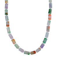 Multi Color Jade 690.00 ctw Carved Beaded Necklace in 14K YG Over Sterling Silver 20 Inches