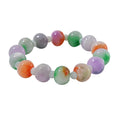 Multi Color Jade 300.00 ctw Carved Beaded Stretch Bracelet (6.5-7In) - Sticky add to cart bar