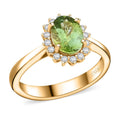 Doorbuster Certified & Appraised Luxoro 10K Yellow Gold AAA Green Tourmaline, Diamond (G-H, I2) (0.19 cts) Ring (Size 6.0) 1.60 ctw - Sticky add to cart bar