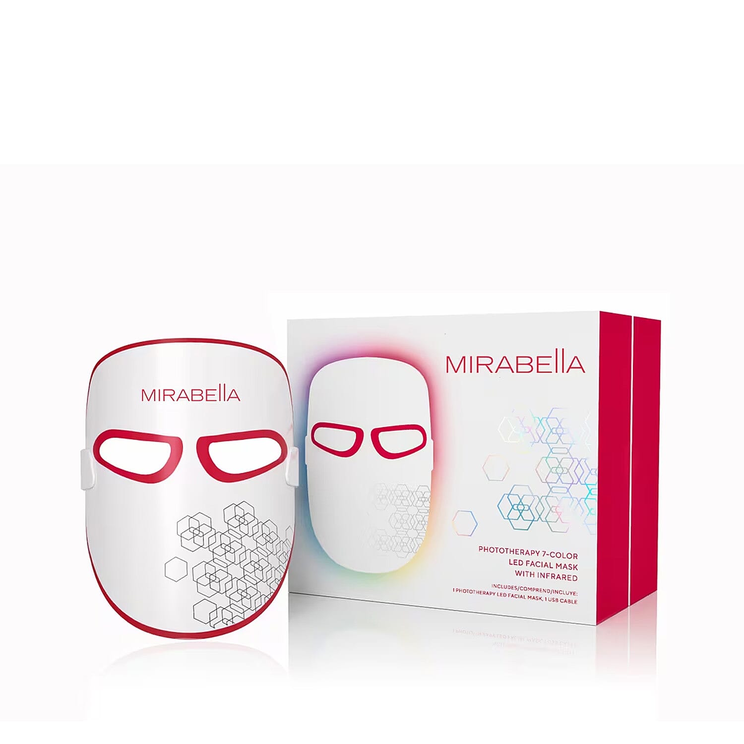 洗顔グッズ mirable Mirabella FDA Approved Phototherapy 7-Color LED Facial Mask with Infra