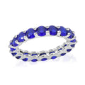 Premium Tanzanian Blue Spinel (DF) Eternity Ring in Rhodium Over Sterling Silver (Size 5.0) 5.90 ctw - Sticky add to cart bar