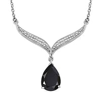 Thai Black Spinel 4.60 ctw Necklace in Rhodium Over Sterling Silver 18 Inches