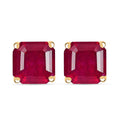D'Joy Premium Niassa Ruby (FF) 7.90 ctw Stud Earrings in 18K Vermeil Yellow Gold Over Sterling Silver - Sticky add to cart bar