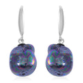 White Freshwater Pearl Earrings in Rhodium Over Sterling Silver - Sticky add to cart bar
