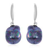 White Freshwater Pearl Earrings in Rhodium Over Sterling Silver