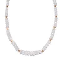 Rainbow Moonstone Beaded 75.00 ctw Necklace 18 Inches in Vermeil Yellow Gold Over Sterling Silver