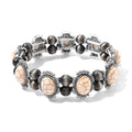 Doorbuster Blue Howlite, Resin Stretch Bracelet in Silvertone 18.00 ctw - Sticky add to cart bar