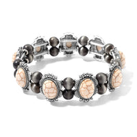 Doorbuster Blue Howlite, Resin Stretch Bracelet in Silvertone 18.00 ctw