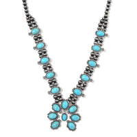 Doorbuster Blue Howlite, Resin Necklace (24-28 Inches) in Silvertone 34.00 ctw