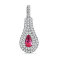 Certified & Appraised Rhapsody AAAA Padparadscha Sapphire and E-F VS2 Diamond 1.37 ctw Pendant without Chain in 950 Platinum 4.25 Grams - Sticky add to cart bar