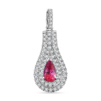 Certified & Appraised Rhapsody AAAA Padparadscha Sapphire and E-F VS2 Diamond 1.37 ctw Pendant without Chain in 950 Platinum 4.25 Grams
