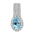 Luxoro AAA Santa Maria Aquamarine and Diamond I2 1.10 ctw Pendant without Chain in 10K White Gold (Size 7.0) - Sticky add to cart bar