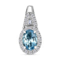 Luxoro AAA Santa Maria Aquamarine and Diamond I2 1.10 ctw Pendant without Chain in 10K White Gold - Sticky add to cart bar