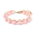 Doorbuster White Shell Pearl Beaded Bracelet (7.00-9.00In) in Silvertone - Sticky add to cart bar