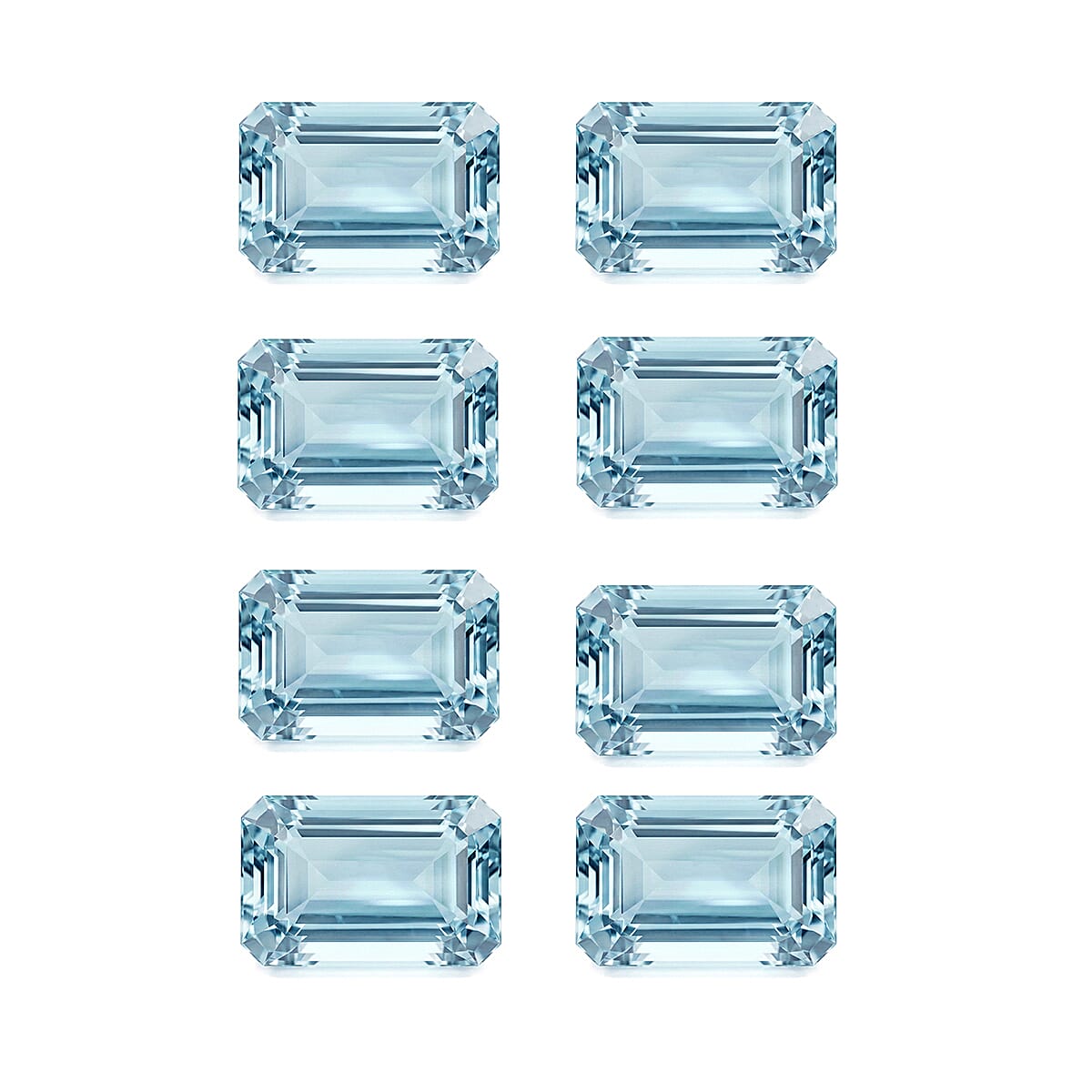 AA Mangoro Aquamarine Set of 8 (Oct 6x4 mm) 5.00 ctw