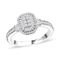 White Diamond Ring in Rhodium Over Sterling Silver (Size 7.0) 0.35 ctw - Sticky add to cart bar
