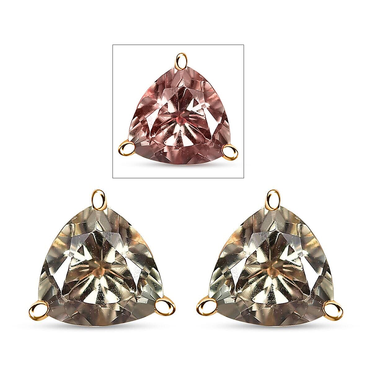 Doorbuster Luxoro AAA Turkizite 2.50 ctw Solitaire Stud Earrings in 14K Yellow Gold