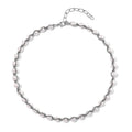 Doorbuster White Shell Pearl Beaded Chocker Necklace (16-20 Inches) in Silvertone - Sticky add to cart bar