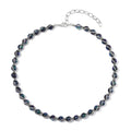Doorbuster White Shell Pearl Beaded Chocker Necklace (16-20 Inches) in Silvertone - Sticky add to cart bar