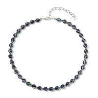 Doorbuster White Shell Pearl Beaded Chocker Necklace (16-20 Inches) in Silvertone