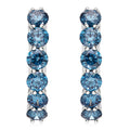 Luxuriant Lab Grown Blue Diamond (IR) VS 2.20 ctw Hoop Earrings in Platinum Over Sterling Silver - Sticky add to cart bar