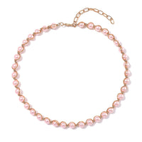 Doorbuster White Shell Pearl Beaded Chocker Necklace (16-20 Inches) in Silvertone