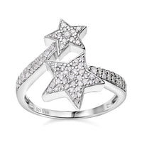 Blue Diamond (IR) Bypass Star Ring in Platinum Over Sterling Silver (Size 10.0) 0.50 ctw
