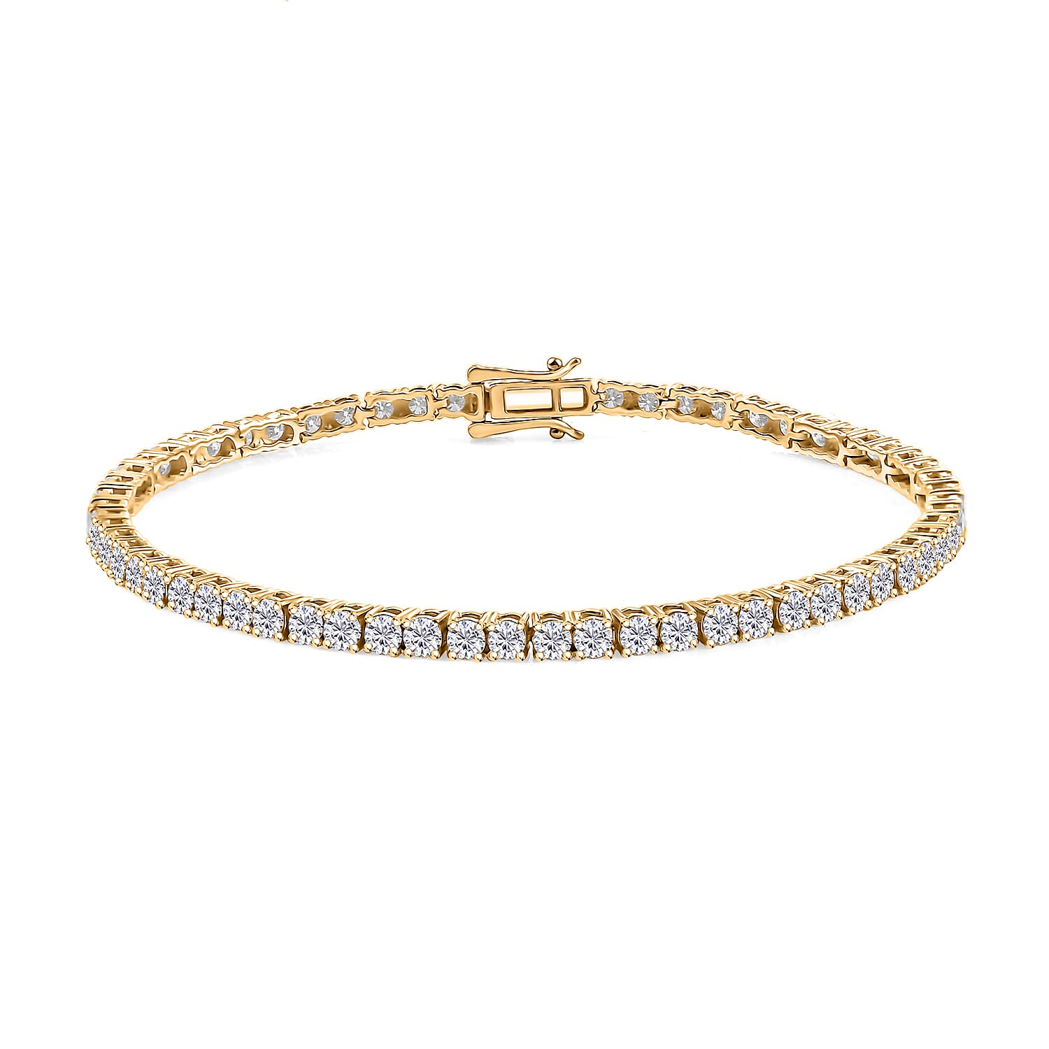 Moissanite Bracelet in 18K Vermeil YG Over Sterling Silver (7.25 In) 4.75 ctw