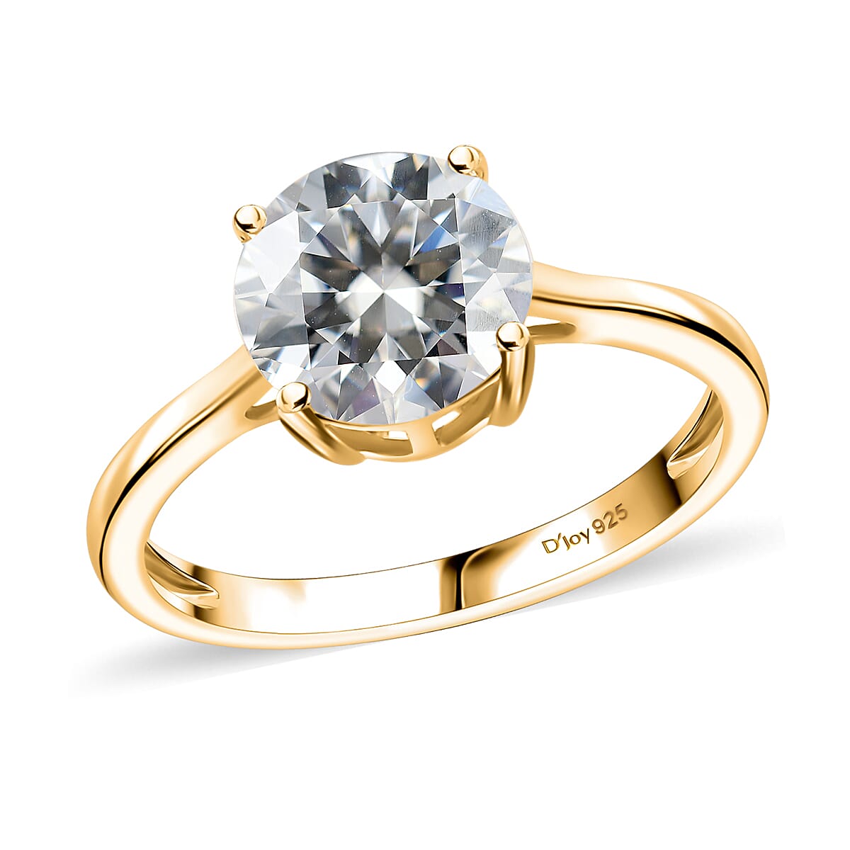 Moissanite Solitaire Signature Ring in Sterling Silver
