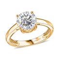 Moissanite 1.40 ctw Solitaire Ring in 18K Vermeil Yellow Gold Over Sterling Silver - Sticky add to cart bar