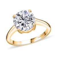 Moissanite (Rnd 9.2mm) Solitaire Ring in 18K Vermeil YG Over Sterling Silver (Size 10.0) 2.50 ctw