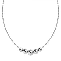 Beaded Necklace in Rhodium Over Sterling Silver 2.68 Grams 20 Inches