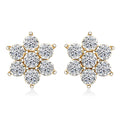 Luxuriant Lab Grown Diamond G SI 1.25 ctw Floral Earrings in 14K Yellow Gold Over Sterling Silver - Sticky add to cart bar