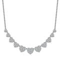 Luxuriant Lab Grown Diamond G SI 1.75 ctw Enchanted Hearts Necklace in Sterling Silver 16-18 Inches - Sticky add to cart bar