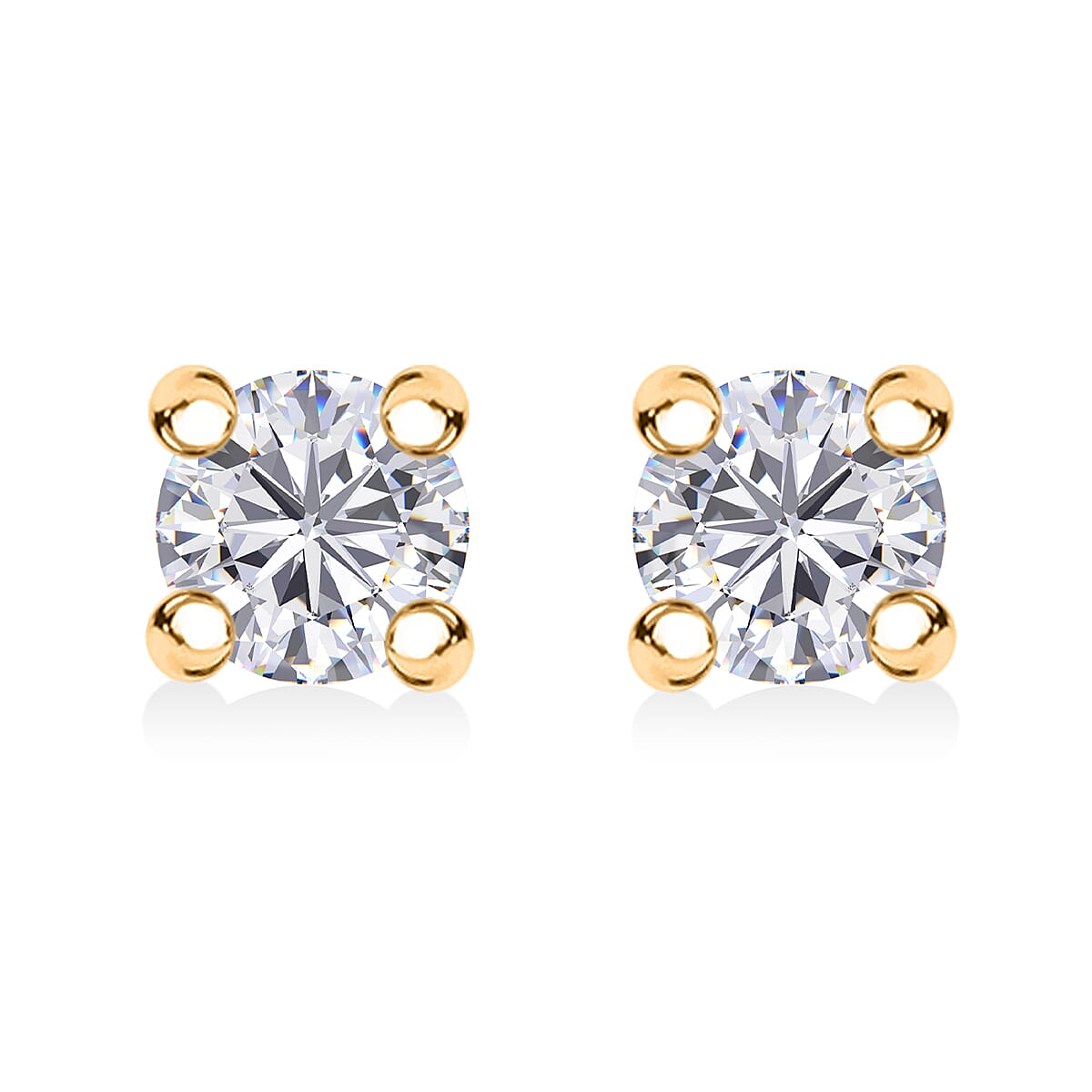 Moissanite Earrings in 18K Vermeil YG Over Sterling Silver 0.40 ctw