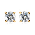 Moissanite (Rnd 5mm) Solitaire Stud Earrings in 18K Vermeil YG Over Sterling Silver 0.85 ctw - Sticky add to cart bar