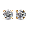 Heart and Arrow Cut Moissanite Solitaire Stud Earrings in 18K Vermeil YG Over Sterling Silver 1.00 ctw - Sticky add to cart bar