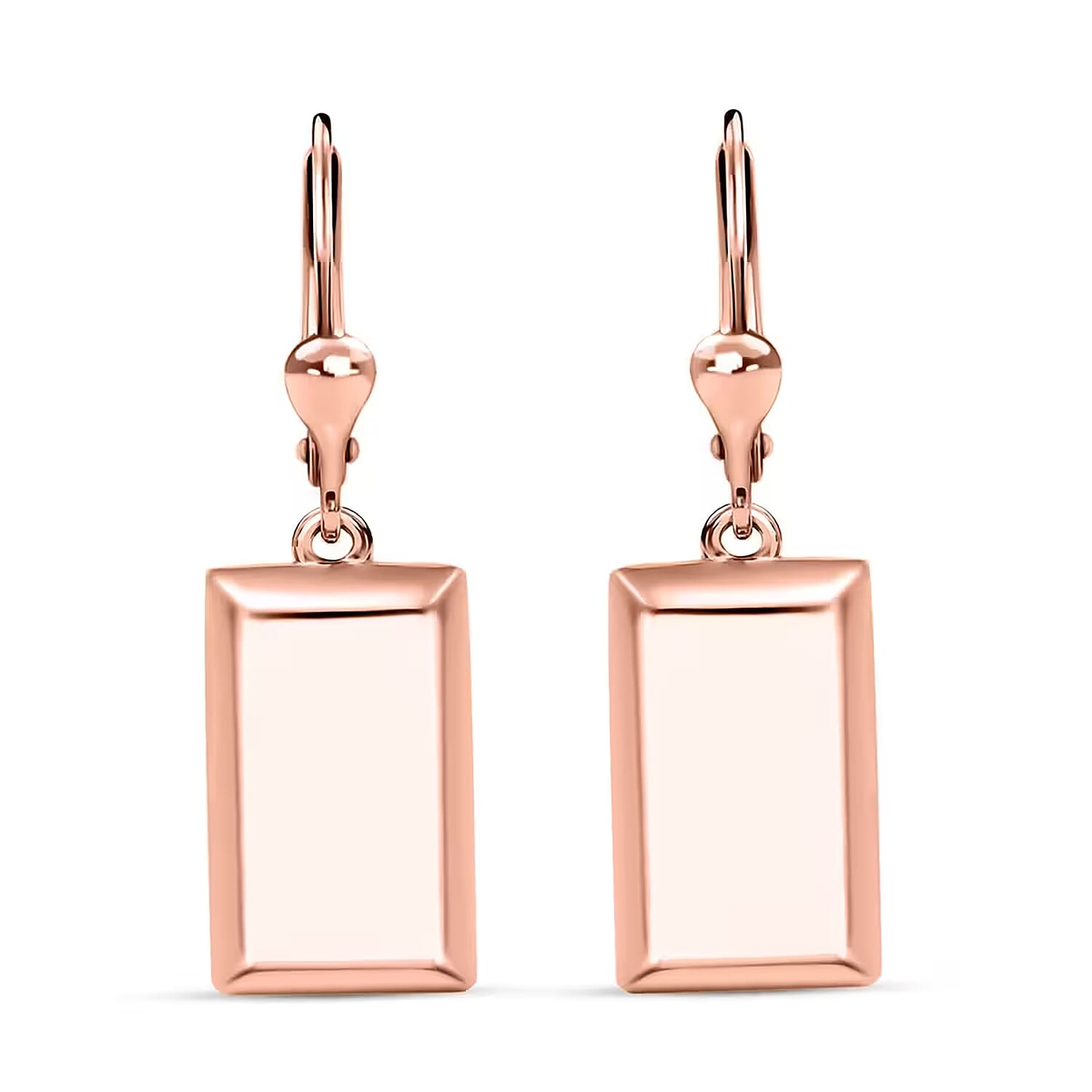 Bar Earrings in 18K Rose Gold Over Sterling Silver 3.35 Grams