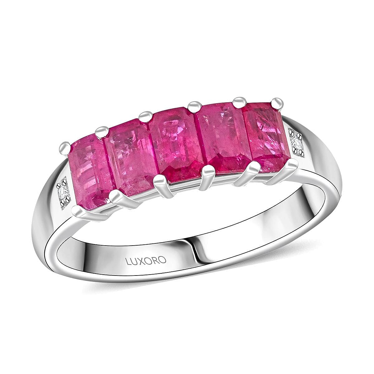 Certified & Appraised Luxoro 14K Yellow Gold AAA Montepuez Ruby, Diamond (G-H, I2) Ring (Size 10.0) 1.50 ctw