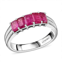 Luxoro 14K White Gold AAA Mozambique Ruby Solitaire Ring (Size 10.0) 5 Grams 1.50 ctw