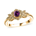 AAA Radiant Ember Garnet, Madagascar Yellow Sapphire Ring in 18K Vermeil YG Over Sterling Silver (Size 10.0) 0.70 ctw - Sticky add to cart bar